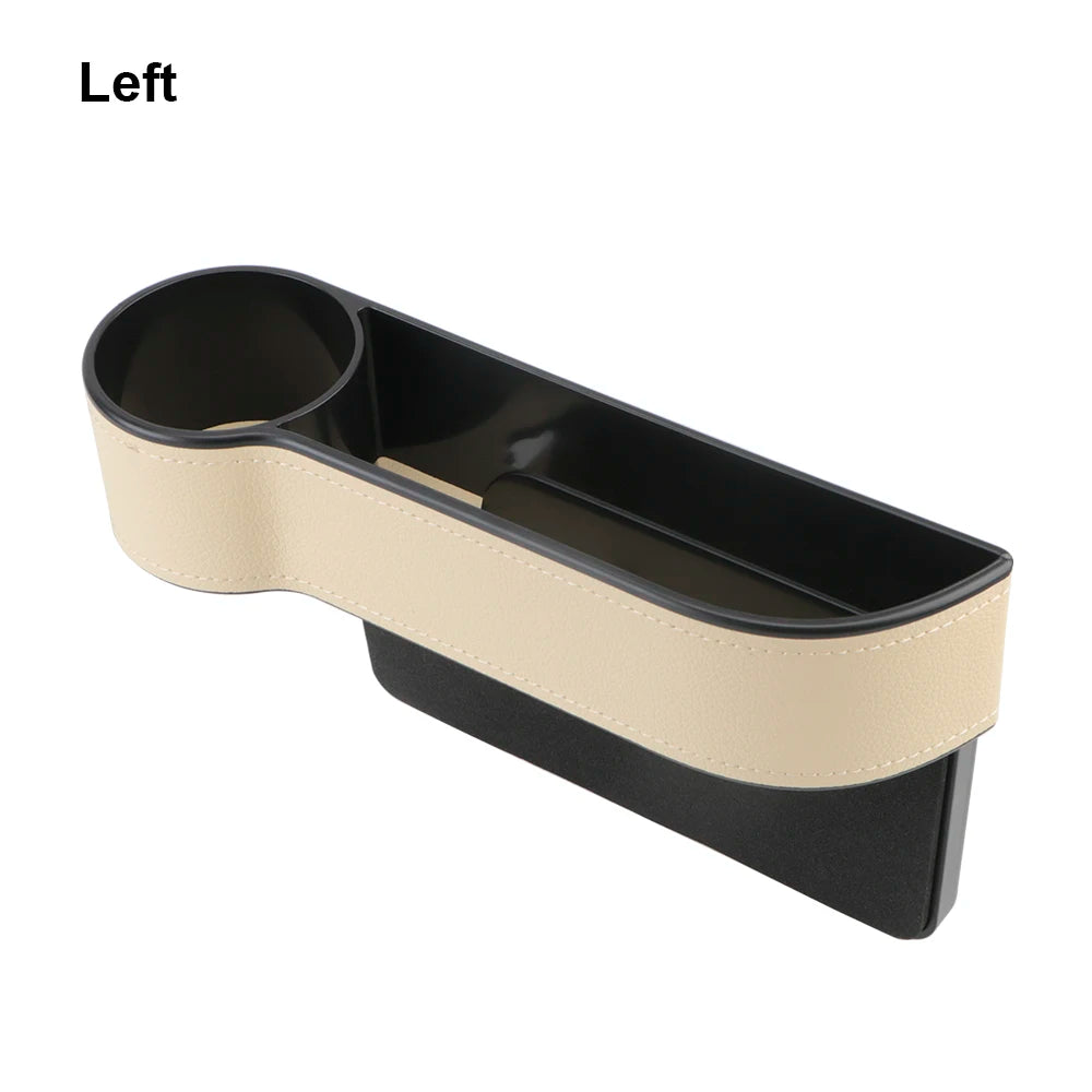 Universal Seat Gap Slit Box With Charging Hole Phone Bottle Keys Holder Box Leather Car Seat Gap Storage Box Car Organizer