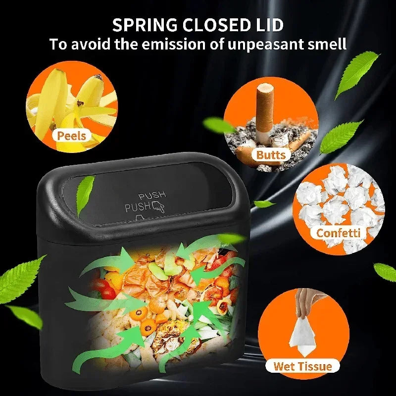 1Pcs Car Trash Can (with Lid) Contains 60 (300) Garbage Bags, Small Car Trash Can, Leak-proof Mini Car Accessories