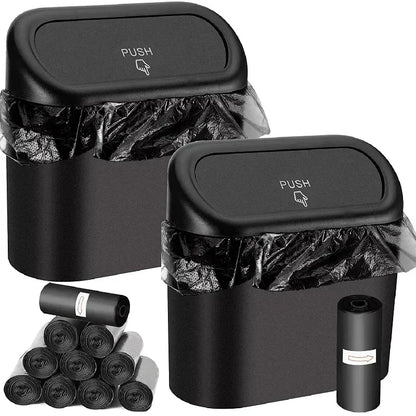 1Pcs Car Trash Can (with Lid) Contains 60 (300) Garbage Bags, Small Car Trash Can, Leak-proof Mini Car Accessories