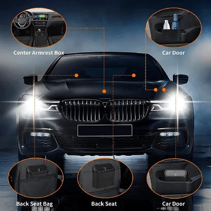 1Pcs Car Trash Can (with Lid) Contains 60 (300) Garbage Bags, Small Car Trash Can, Leak-proof Mini Car Accessories