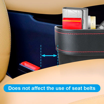 Universal Seat Gap Slit Box With Charging Hole Phone Bottle Keys Holder Box Leather Car Seat Gap Storage Box Car Organizer