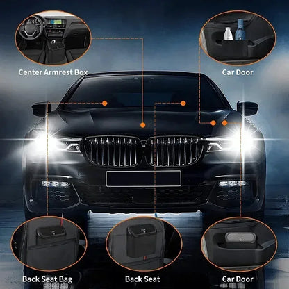 1Pcs Car Trash Can (with Lid) Contains 60 (300) Garbage Bags, Small Car Trash Can, Leak-proof Mini Car Accessories