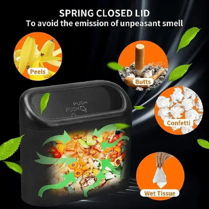 1Pcs Car Trash Can (with Lid) Contains 60 (300) Garbage Bags, Small Car Trash Can, Leak-proof Mini Car Accessories