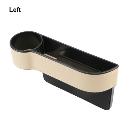 Universal Seat Gap Slit Box With Charging Hole Phone Bottle Keys Holder Box Leather Car Seat Gap Storage Box Car Organizer