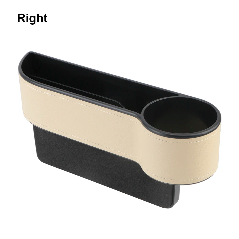 Universal Seat Gap Slit Box With Charging Hole Phone Bottle Keys Holder Box Leather Car Seat Gap Storage Box Car Organizer