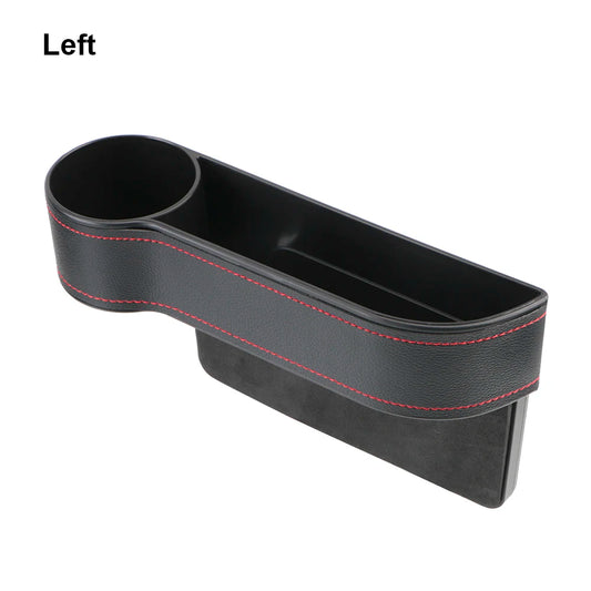 Universal Seat Gap Slit Box With Charging Hole Phone Bottle Keys Holder Box Leather Car Seat Gap Storage Box Car Organizer